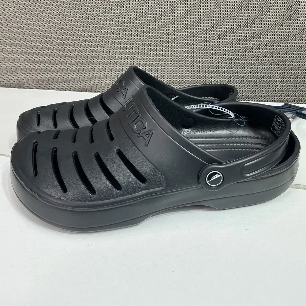 Nautica Men's River Edge Black Clogs Size 9 Woman's Size 11Comfortable Slip-On